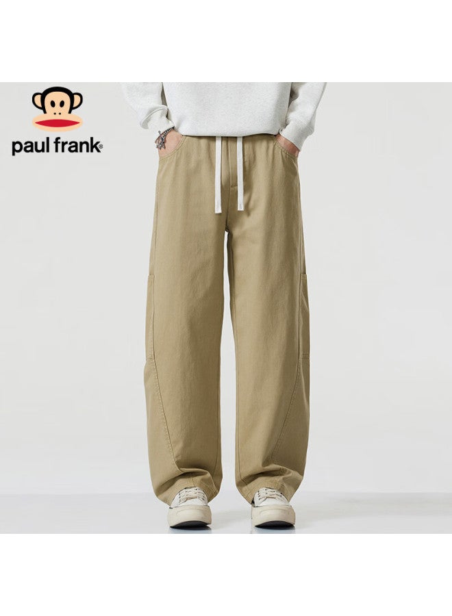 Paul Frank Men's Pure Cotton Winter Loose Straight Casual Pants American Workwear Trousers Khaki 2XL - Image 3