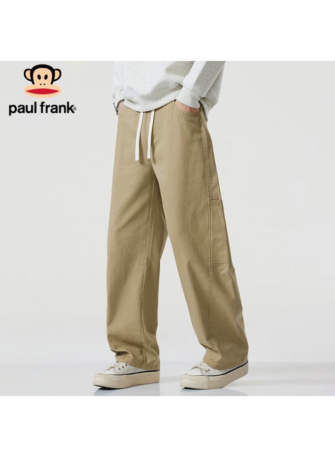 Paul Frank Men's Pure Cotton Winter Loose Straight Casual Pants American Workwear Trousers Khaki 2XL - Image 2