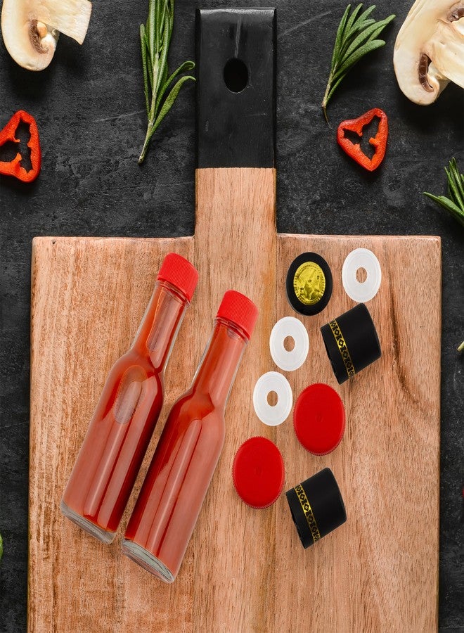 Cornucopia Brands 3oz Mini Hot Sauce Bottles (Pack of 24) Little Sauce Bottles w/Red Caps, Dripper Inserts, and Black Shrink Bands - Image 4