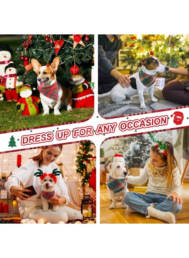 Vivifying Dog Christmas Bandana with Tassels Edges, 2 Pack Classic Plaid Triangle Pet Apparel & Accessories, Funny Holiday Dog Scarf Costume for Photo Prop, and Party Decor (Small, Red&Green) - Image 4
