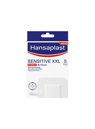 Sensitive Xxl Wound Plasters Sterile Extra Skin Friendly For Larger And Post-Operative Wounds Blocks 99% Of Bacteria 5 Strips 8 X 10Cm