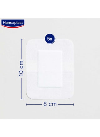 Sensitive Xxl Wound Plasters Sterile Extra Skin Friendly For Larger And Post-Operative Wounds Blocks 99% Of Bacteria 5 Strips 8 X 10Cm