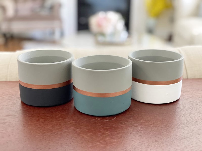 Chez JuJu Assorted Nordic Cement Succulent Pots 3.5" Planters with Drainage | 3 Pack - Image 5