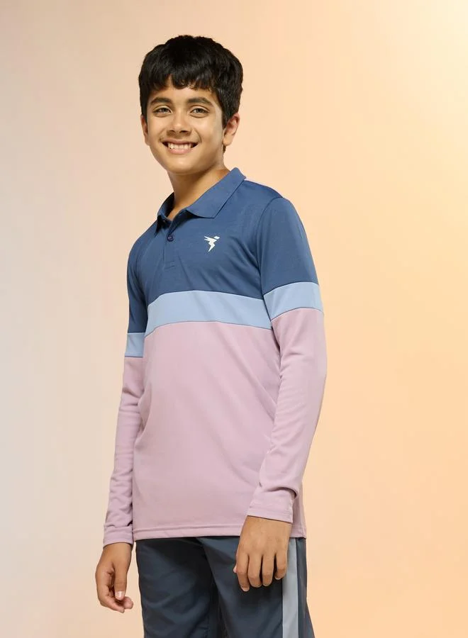 Technosport Teen Color Block Slim Fit Polo