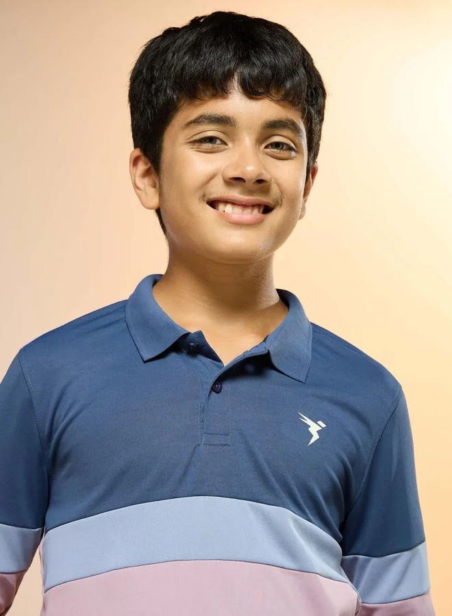 Technosport Teen Color Block Slim Fit Polo