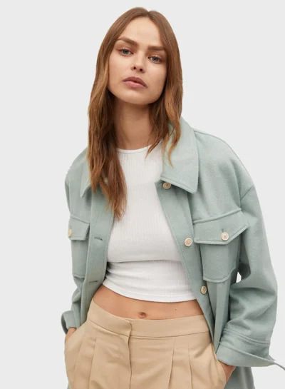 MANGO Ribbed Crop T-Shirt