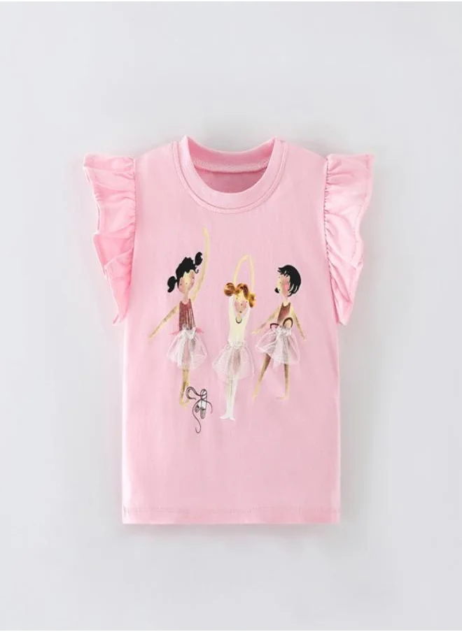 YUNIQEE Pink Printed Short Sleeve Crew Neck T-Shirt