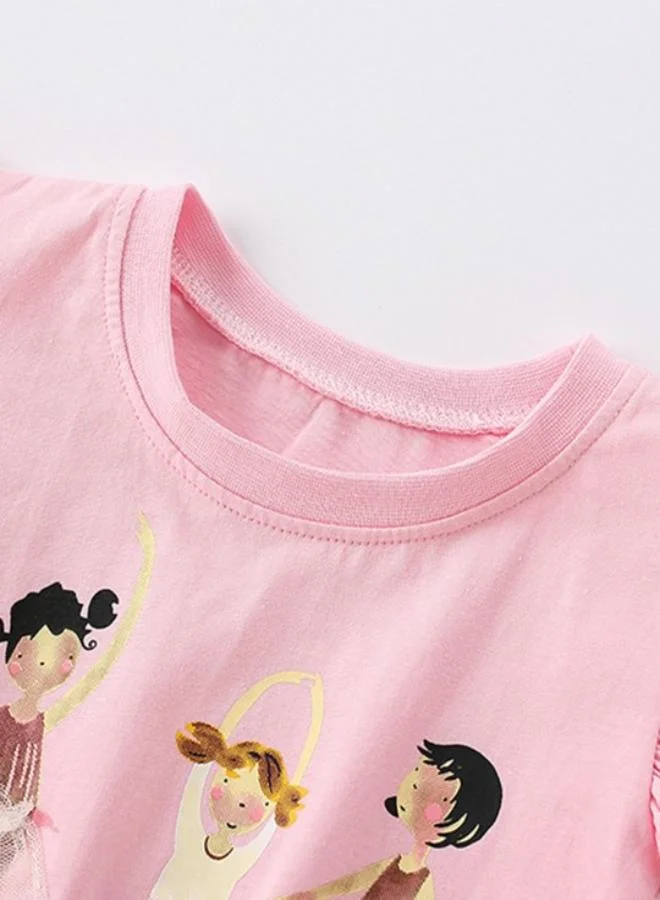 YUNIQEE Pink Printed Short Sleeve Crew Neck T-Shirt
