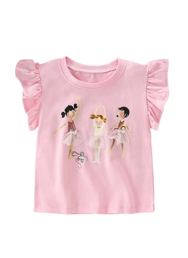 YUNIQEE Pink Printed Short Sleeve Crew Neck T-Shirt