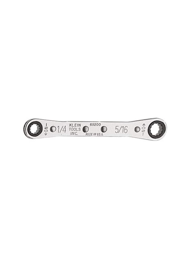 Klein Tools 68200 Ratcheting Box Wrench Made Inch 1 4 Inch X 5 16 Inch With Reverse Ratcheting And Chrome Plated Finish - Image 1