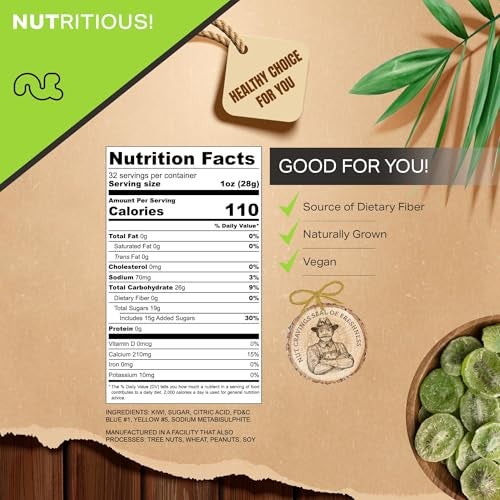 NUT CRAVINGS - Sun Dried Kiwi Slices, Lightly Sweetened (32oz, 2 LB) Bulk Dry Fruits Packed Fresh in Resealable Bag - Sweet Healthy Snack, Naturally Grown, Vegan, Kosher - Image 4
