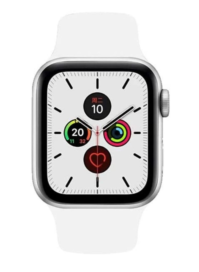 VITION سوار رياضي لساعة Apple Watch مقاس 45 مم 44 مم 42 مم، حزام معصم بديل من السيليكون الناعم متوافق مع iWatch Apple Watch Series 7/SE/6/5/4/3/2/1، أبيض ناعم - Image 3