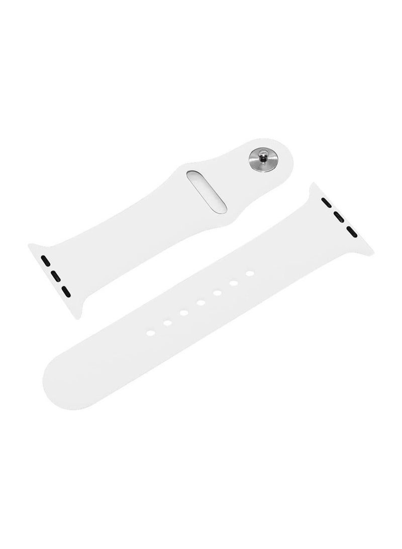 VITION سوار رياضي لساعة Apple Watch مقاس 45 مم 44 مم 42 مم، حزام معصم بديل من السيليكون الناعم متوافق مع iWatch Apple Watch Series 7/SE/6/5/4/3/2/1، أبيض ناعم - Image 2