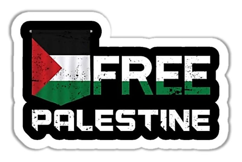 UNIq Free Palestine Flag Sticker Gaza Flags Decal Support Freedom of Palestinians Stickers,Vinyl Waterproof Sticker - Cars Windows Bumpers Laptops Walls Cups Decorative Use (9x6 CM)-Self-Adhesive - Image 1