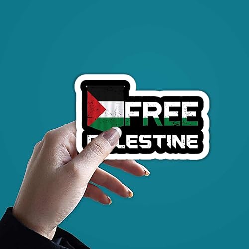 UNIq Free Palestine Flag Sticker Gaza Flags Decal Support Freedom of Palestinians Stickers,Vinyl Waterproof Sticker - Cars Windows Bumpers Laptops Walls Cups Decorative Use (9x6 CM)-Self-Adhesive - Image 2