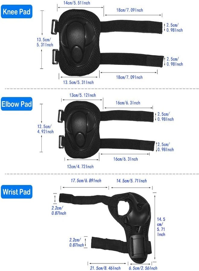 Kids Helmet And Pads Set - 7 In 1 - Adjustable Kids Knee Pads Elbow Pads Wrist Guards For Scooter Skateboard Roller Skating Cycling - Image 2