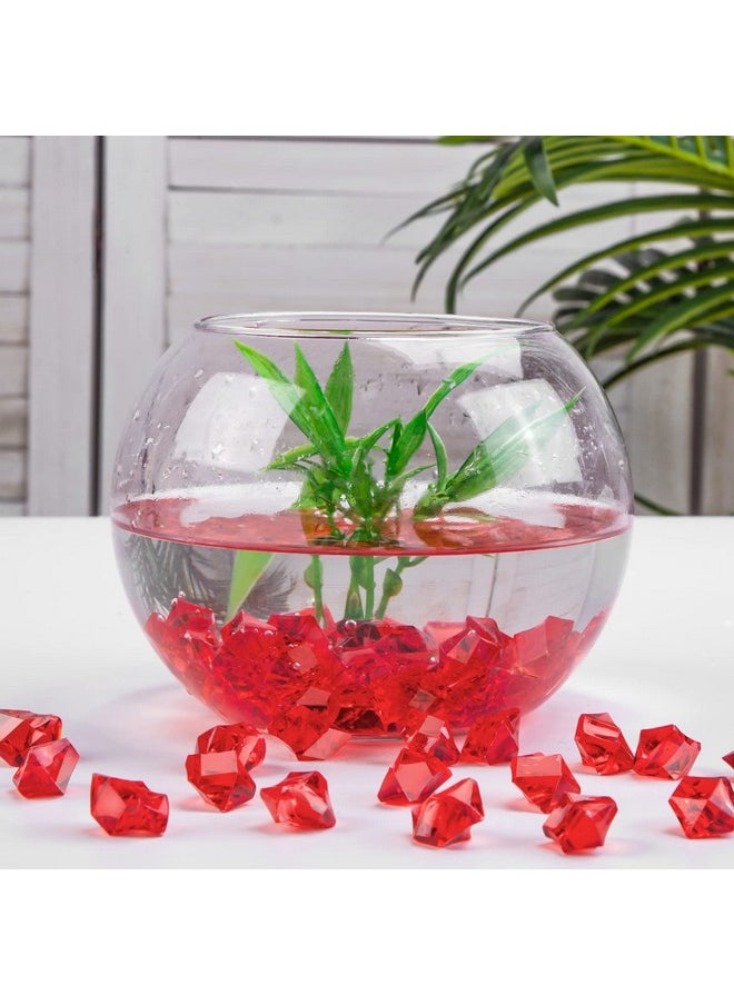 DomeStar Red Fake Crushed Ice Rocks, 150 Pcs Fake Diamonds Plastic Ice Cubes Acrylic Clear Ice Rock Diamond Crystals Fake Ice Cubes Gems For Home Decoration Wedding Display Vase Fillers  - Image 4