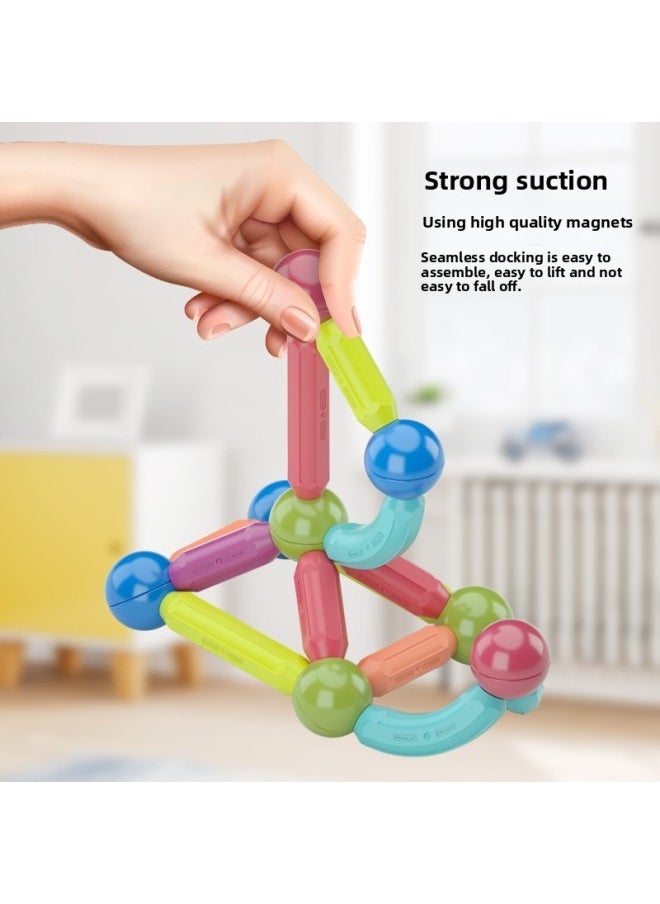 Magnetic Bar Building Blocks Large Children's Magnet Toys Magnetic Magnets 3-6 Years Old Boys And Girls Scattered Pieces Assembled Puzzle-Color:30-piece Set [storage Bag]] - Image 4