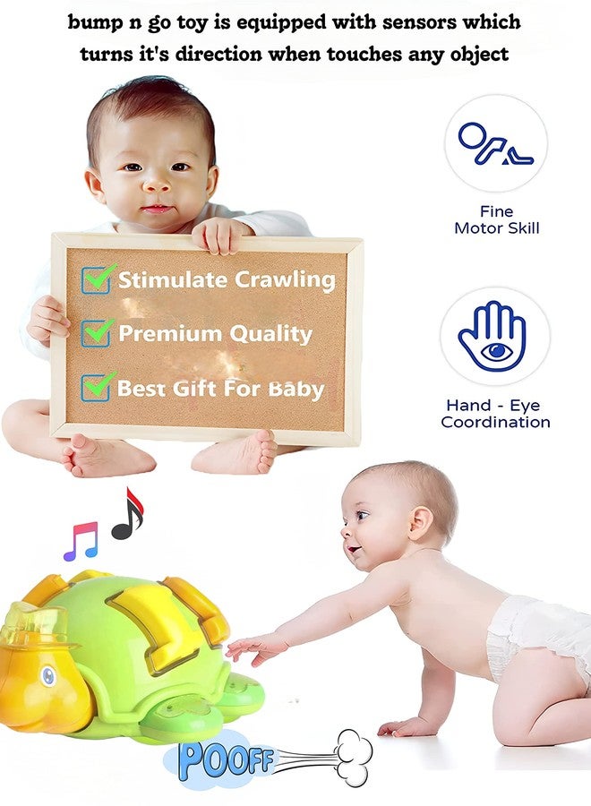COSMOBABY Premium Tortoise Bump and Go Toy for Kid, Green - Image 3