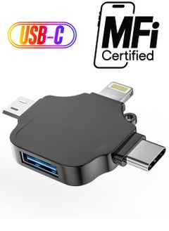 Adapter for Lightning, Type C, and USB to USB Female, OTG Cable Compatible with iPhone Micro-A Type C Android Thunderbolt3 Port Adaptador Connector Microusb USBC Cell Phone Camera