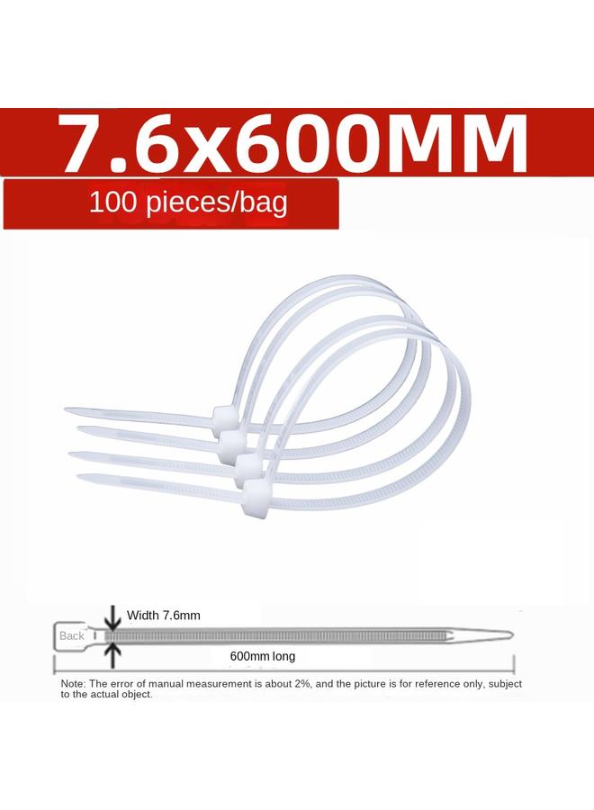 الأزرق جي دبليو الشريط البلاستيكي النايلون مشبك كبير ، حزام ربط ، خط حزمة ، خنق ، أسود وأبيض ، شد بإحكام - Image 1