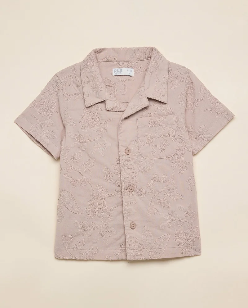 أر أند بي Embroidered Shirt and Shorts Set