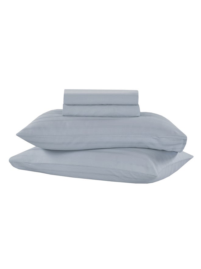 CANNON 2-Piece Sateen Stripe Pillow Case 50X75Cm 200Tc Blue - Image 2
