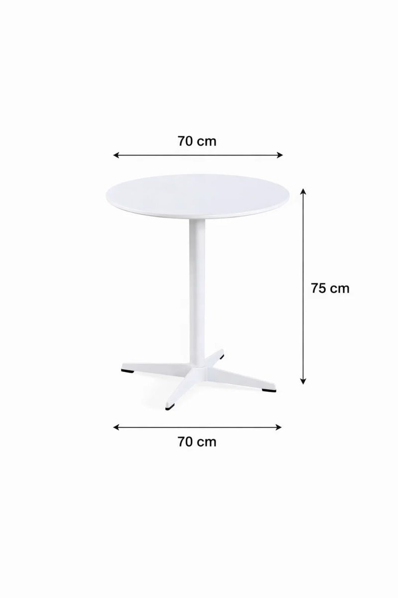 MARIA HOMES White Round Bistro Table 70cm Wooden Top Metal Leg for Modern Kitchen Office Cafe Interiors - Image 5