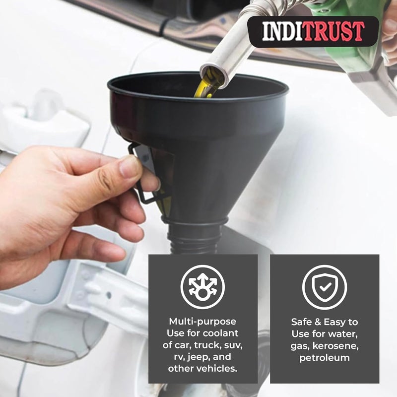 Inditrust 2 in 1 Plastic Funnel Can Spout for Oil | Water | Fuel | Petrol | Diesel | Gasoline for Cars | Bikes | Trucks Affordable fast purchase options - Image 3