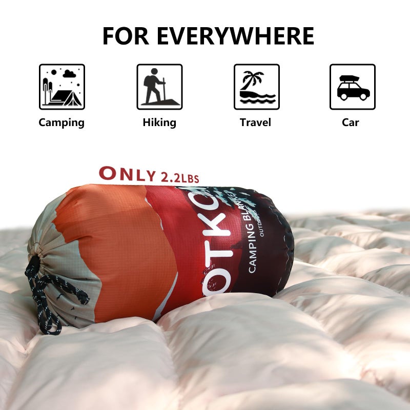 hotkoko Down Camping Blanket,Warm Puffy Lightweight Down Camp Blanket Outdoor Travel Quilt for Sleep,Stadium, Hiking 700 Fill Power Water Resistant - Image 4
