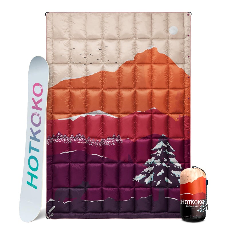 hotkoko Down Camping Blanket,Warm Puffy Lightweight Down Camp Blanket Outdoor Travel Quilt for Sleep,Stadium, Hiking 700 Fill Power Water Resistant - Image 1