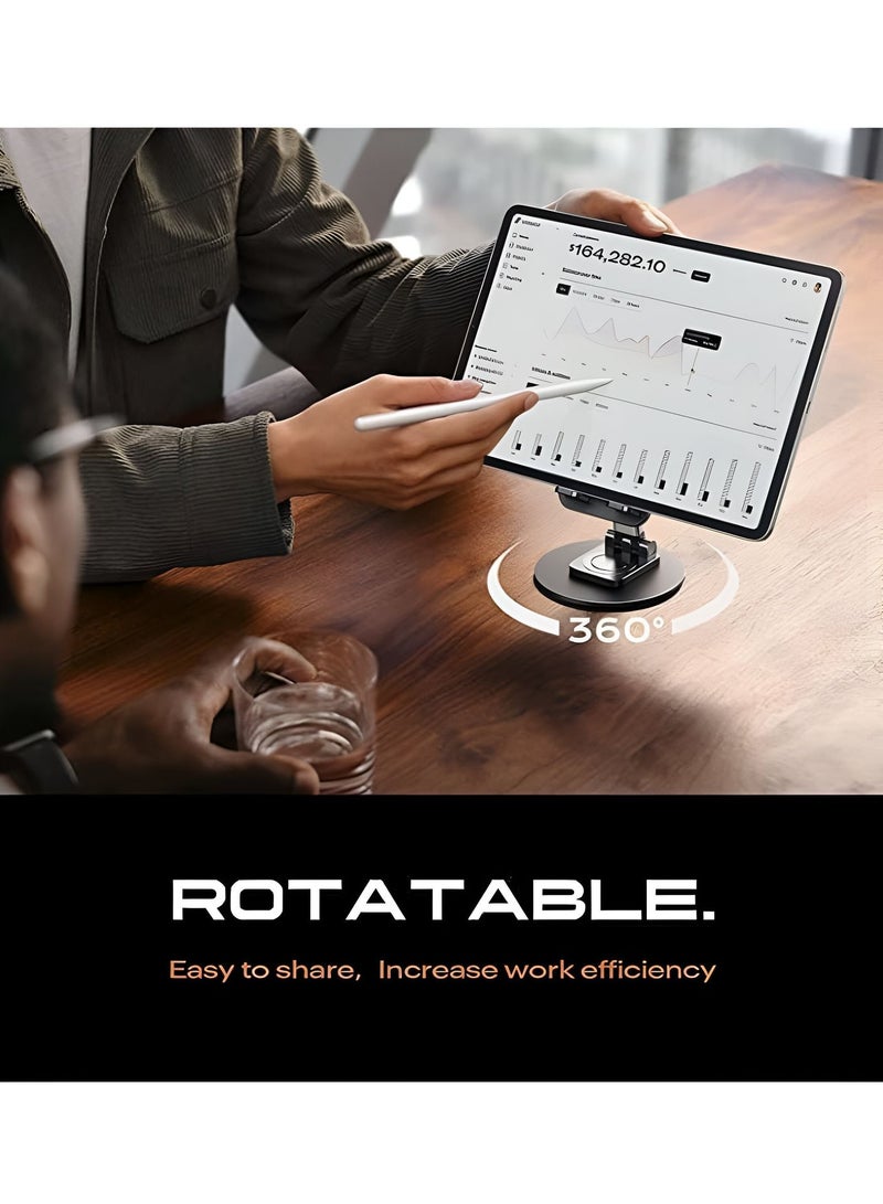 تشابي لاين  حامل هاتف محمول قابل للتدوير CHAPPELINE ST33، قاعدة تلسكوبية قابلة للطي قابلة للتعديل بالكامل لحامل الهاتف المكتبي متوافقة مع جميع الهواتف، آيباد - أسود - Image 2