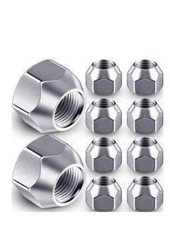 SYOSI 1/2 20 Inch Trailer Lug Nuts 10 Pieces 509 Tire Lugs Wheel Nuts Wheel Trailer Lugs Tire Acorn Nut Silver Lug Nuts Open End Finish Lug Nuts for Trailers Tire Wheel Tire Screw Iron Rim Tire Nut  - Image 1