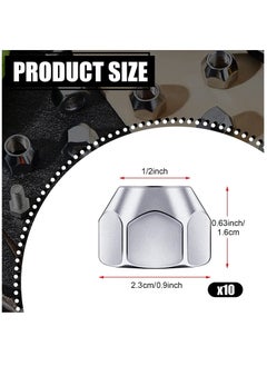 SYOSI 1/2 20 Inch Trailer Lug Nuts 10 Pieces 509 Tire Lugs Wheel Nuts Wheel Trailer Lugs Tire Acorn Nut Silver Lug Nuts Open End Finish Lug Nuts for Trailers Tire Wheel Tire Screw Iron Rim Tire Nut  - Image 2