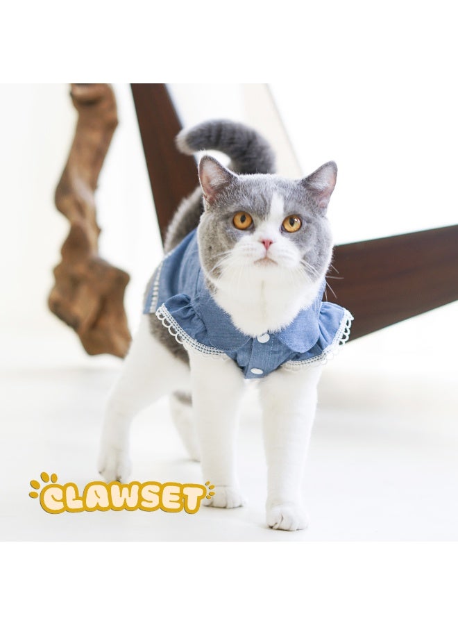 CLAWSET MAIZIE BLUE TOP - PET CLOTHES - BLUE CLOTHES FOR PETS - PET APPAREL - DOG CLOTHES - PET FASHION - Image 2