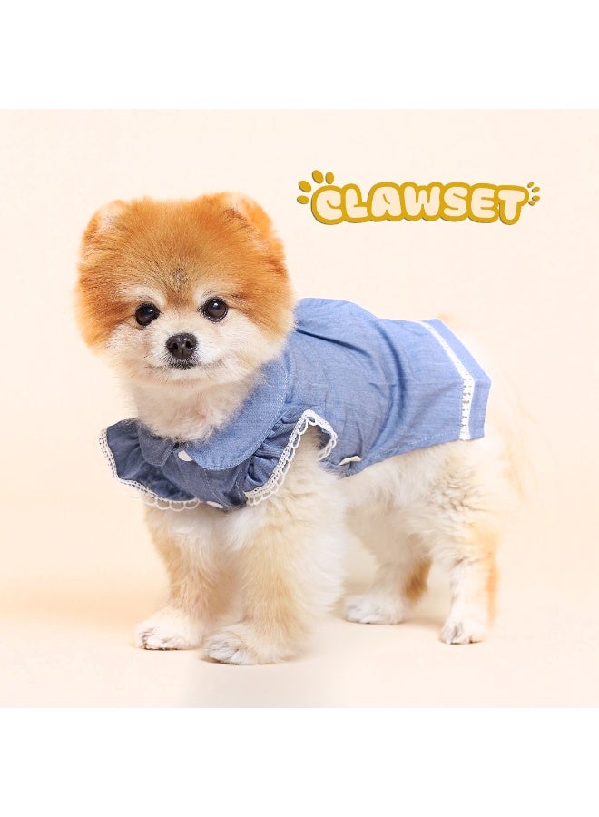 CLAWSET MAIZIE BLUE TOP - PET CLOTHES - BLUE CLOTHES FOR PETS - PET APPAREL - DOG CLOTHES - PET FASHION - Image 1