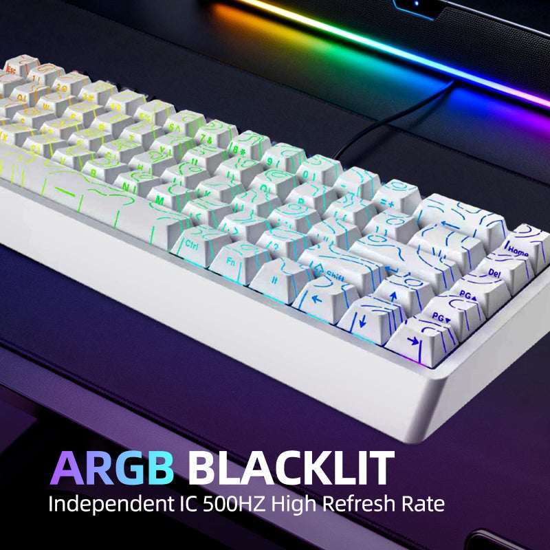 IROK ND68PRO 68 Keys Wired Magnetic Switch Keyboard, 0.001MM RT Accuracy, 8KHZ Polling Rate/Latency As 0.08MS/256KHZ Single Key Scan Rate/ARGBï¼ŒHot Swappable,Gasket Structure Gaming Keyboard(White) - Image 4