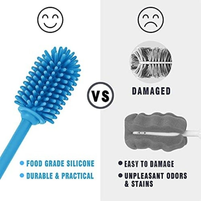 ddLUCK Silicone Bottle Cleaning Brush with Long Handle, 12.5" Water Bottle Cleaner for Baby Bottles, Hydro Flask, Sports Bottle, Vase, Glassware, Perfect for Smaller Diameter Bottle Openings (One Pack) - Image 5