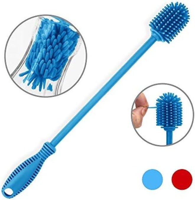 ddLUCK Silicone Bottle Cleaning Brush with Long Handle, 12.5" Water Bottle Cleaner for Baby Bottles, Hydro Flask, Sports Bottle, Vase, Glassware, Perfect for Smaller Diameter Bottle Openings (One Pack) - Image 4