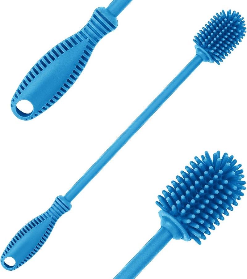 ddLUCK Silicone Bottle Cleaning Brush with Long Handle, 12.5" Water Bottle Cleaner for Baby Bottles, Hydro Flask, Sports Bottle, Vase, Glassware, Perfect for Smaller Diameter Bottle Openings (One Pack) - Image 2