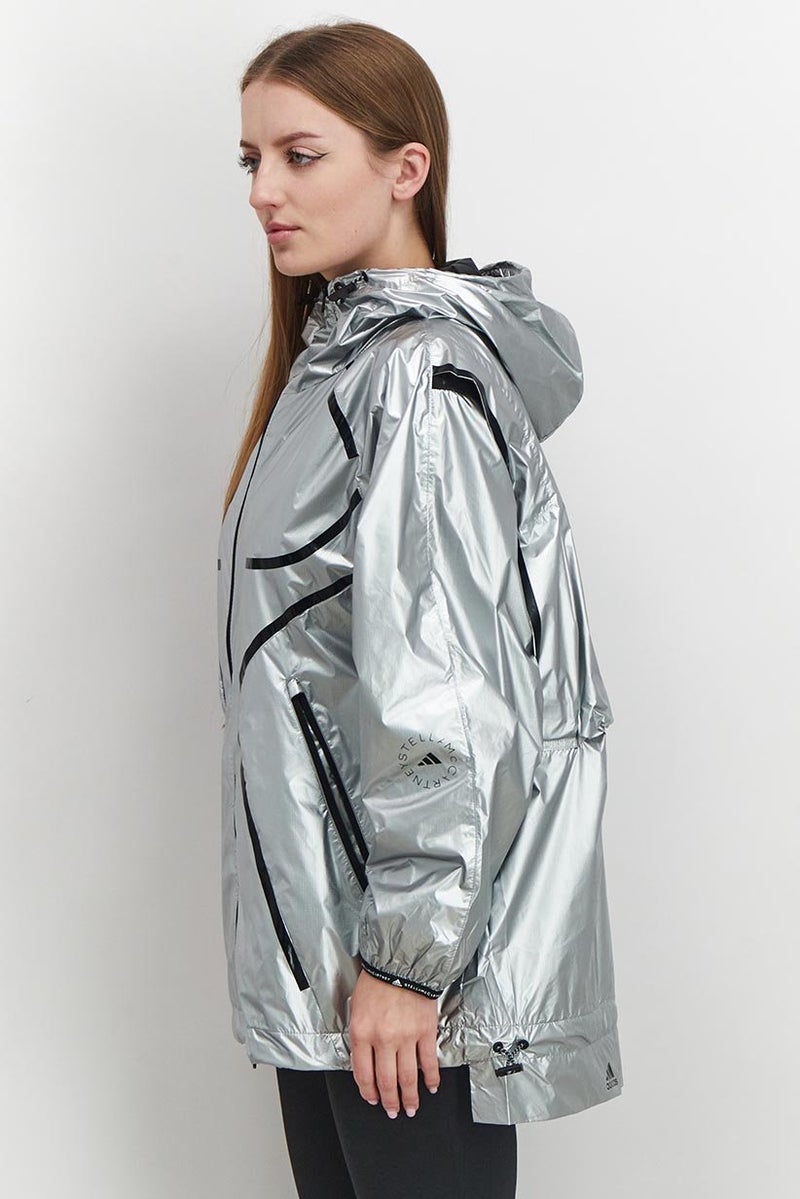 Adidas Women Regular Fit Training Jacket, Silver Metallic - Image 3