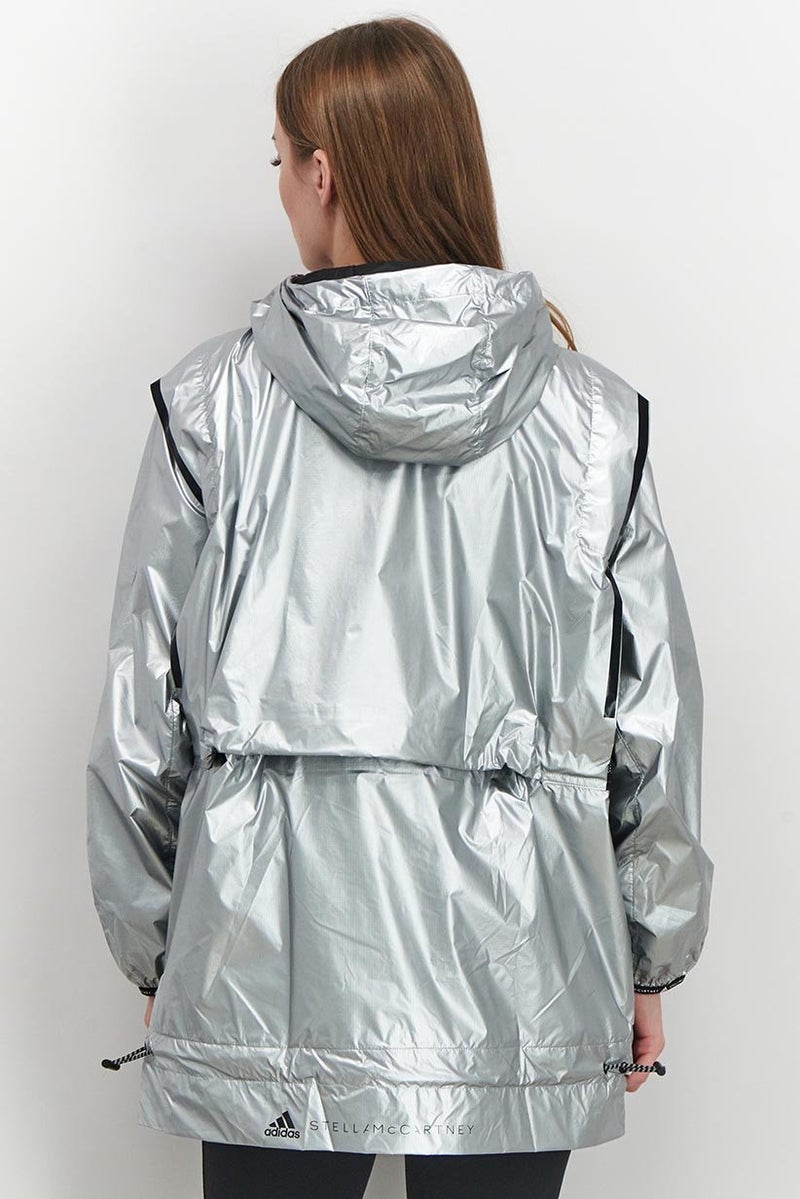 Adidas Women Regular Fit Training Jacket, Silver Metallic - Image 4