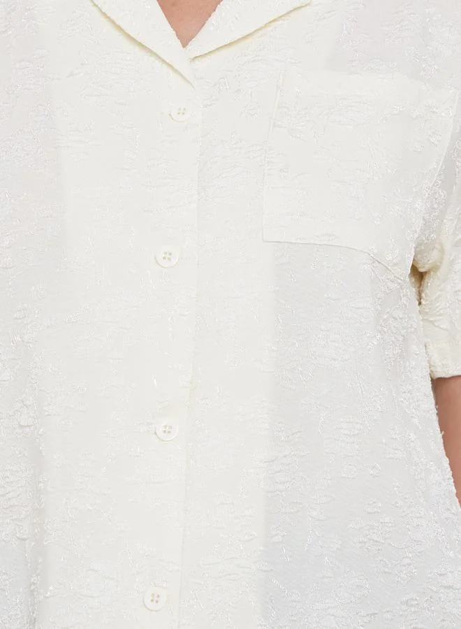 Styli Styli Textured Jacquard Short Sleeve Buttoned Shirt