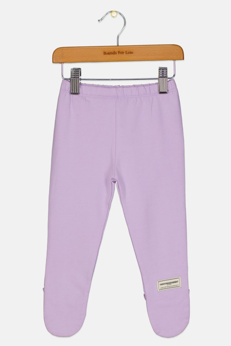 The Giving Movement سروال ليغينغز سادة للفتيات الصغيرات، بنفسجي فاتح - Image 1