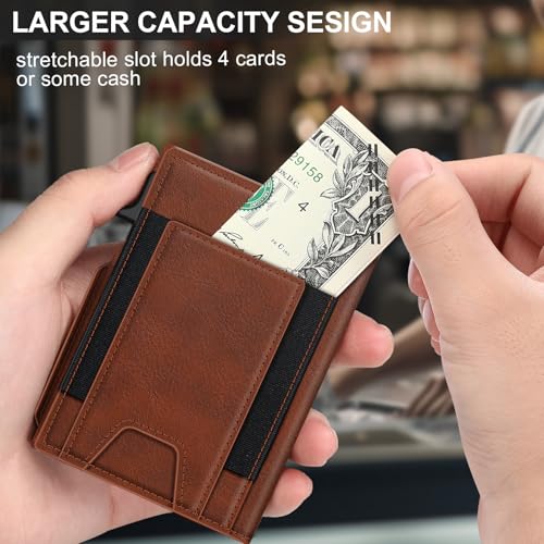 SEMORID Wallet for Men Wallet with Slim Pop Up Card Holder 9-13 Cards, Bifold Minimalist Smart Wallet RFID Blocking Credit Card Holder with ID Window & Stretchable Cash Slot Compact Metal Aluminum Card Case - Image 4