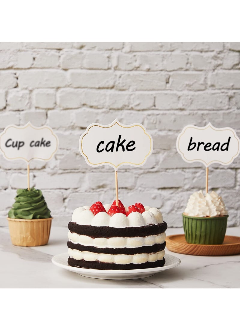 كاست ويف علامات الجبن للشاركيوتيري، 50 قطعة، ملصقات بوفيه لوحية، علامات طعام، علامات الجبن، أعلام بيضاء، أعواد صغيرة لتزيين الكب كيك، عود أسنان فارغ لحفلات الزفاف وأعياد الميلاد (أبيض) - Image 5