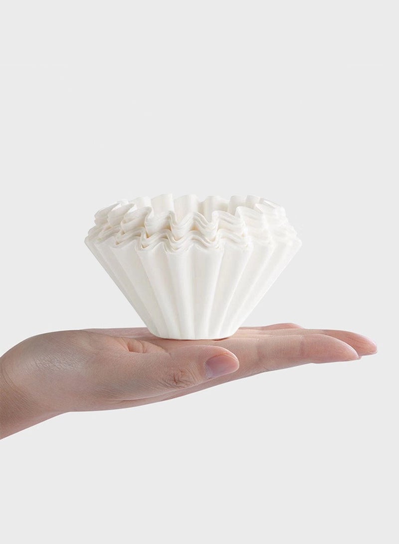 EqiEch V60 Ceramic Coffee Dripper Origami Style 1-2 Cups(50 Pcs Paper Filters Included) Reusable Pour Over Filter Cup for Cafe Home Office Restaurants Gradient Black - Image 4