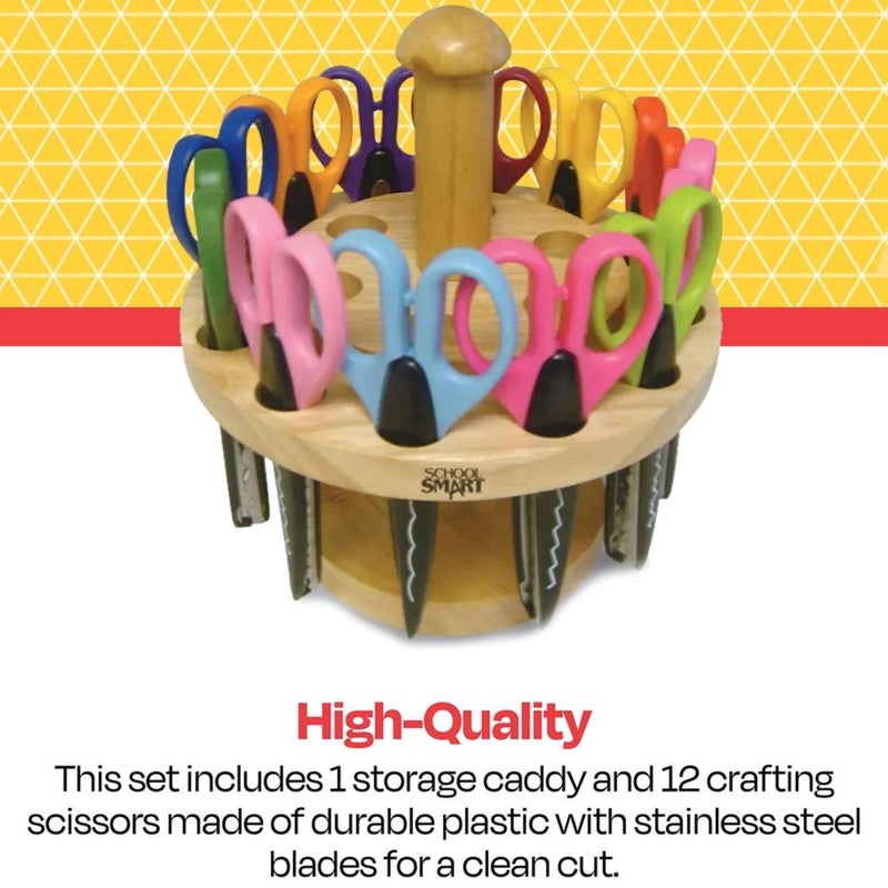 School Smart Paper Edger Scissors, 6-1/2 x 2-1/2 Inches, Assorted Colors, Set of 12 - Image 5