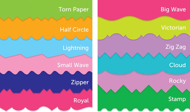 School Smart Paper Edger Scissors, 6-1/2 x 2-1/2 Inches, Assorted Colors, Set of 12 - Image 2