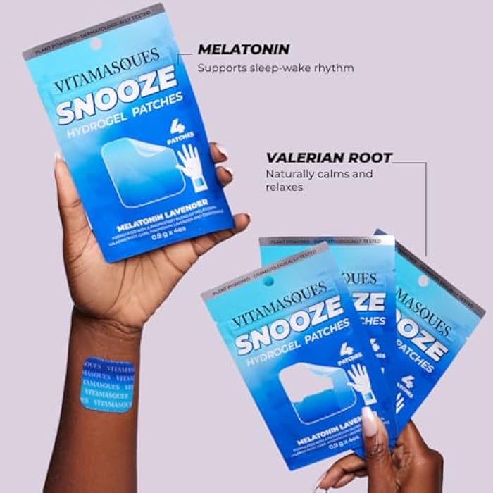 Vitamasques Sleep Patches for Adults, SnoozeMe Wellness Hydrogel Patch (3-Pack) - Sleeping with Lavender, Melatonin, & Valerian Root - Cruelty-Free, Korean Skin Care Sleep Patch - Image 2